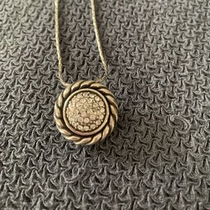 Brighton double sided necklace. Pave and Pearl on one!